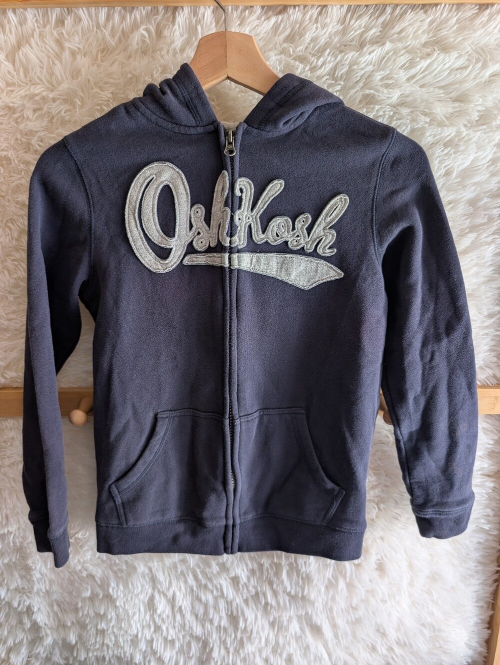OshKosh B'gosh Dark Navy Full-Zip Hoodie with Patch Logo